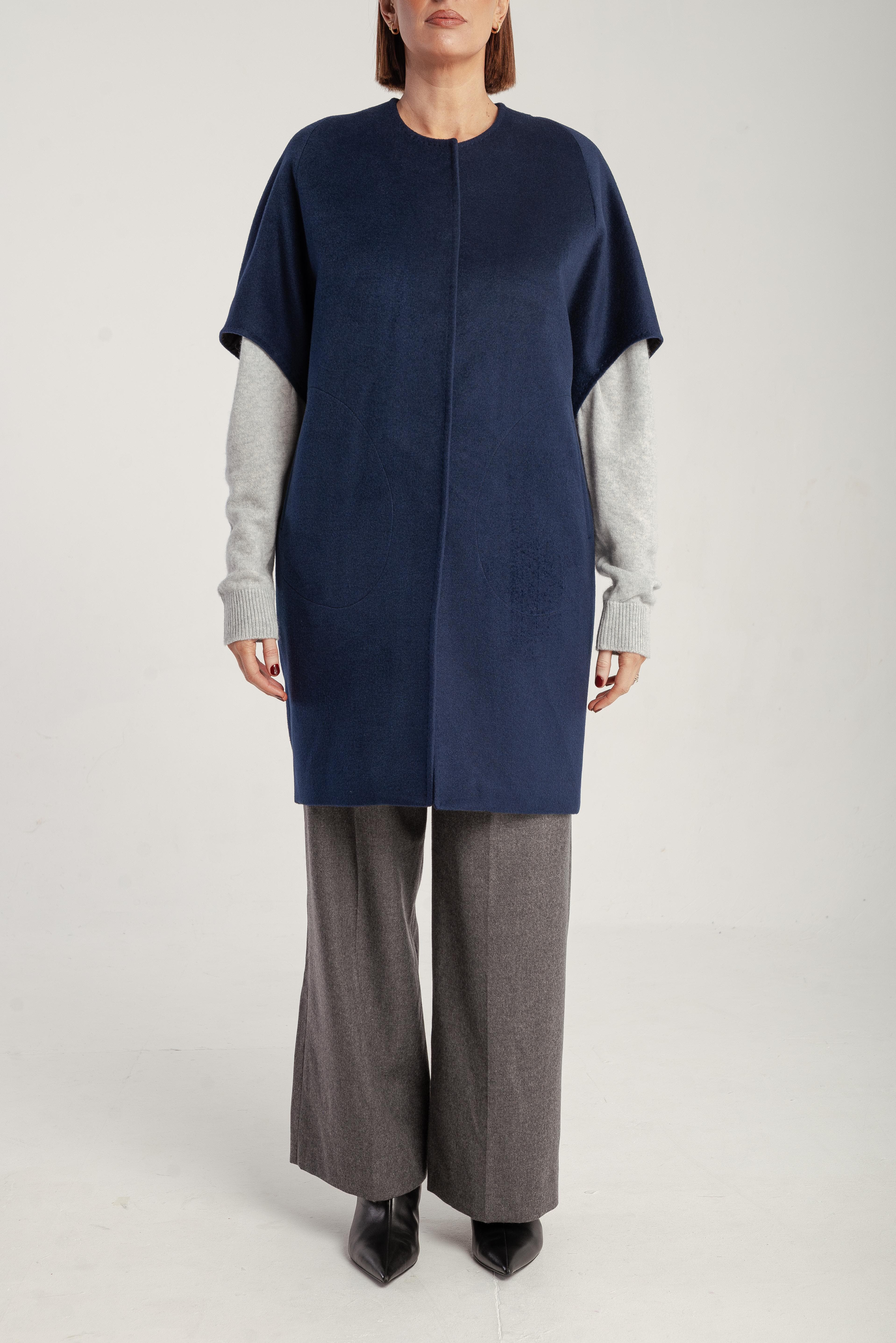 Cashmere Short Sleeve Crew Neck Coat - image 5