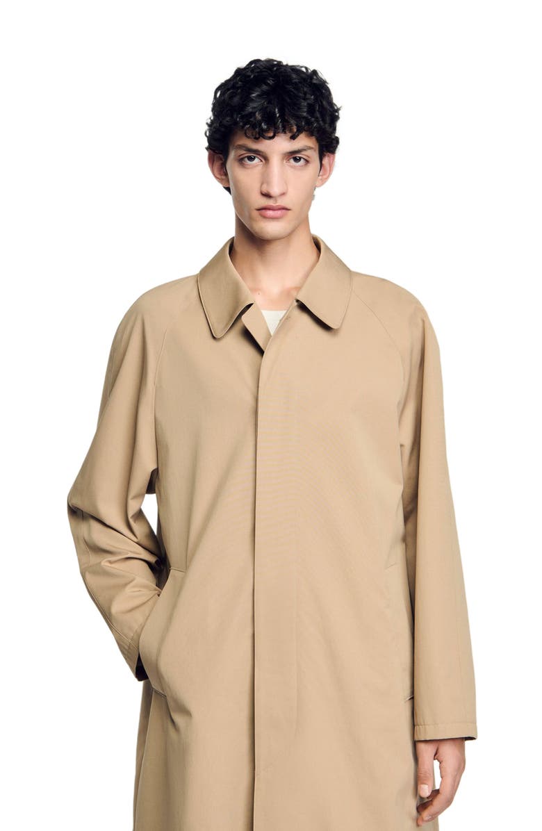 SANDRO Long coat, Alternate, color, Sand.