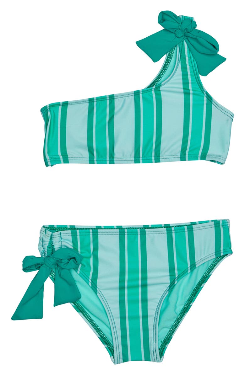 Beach Lingo Kids' Stripe Bow Two-Piece Swimsuit, Main, color, 