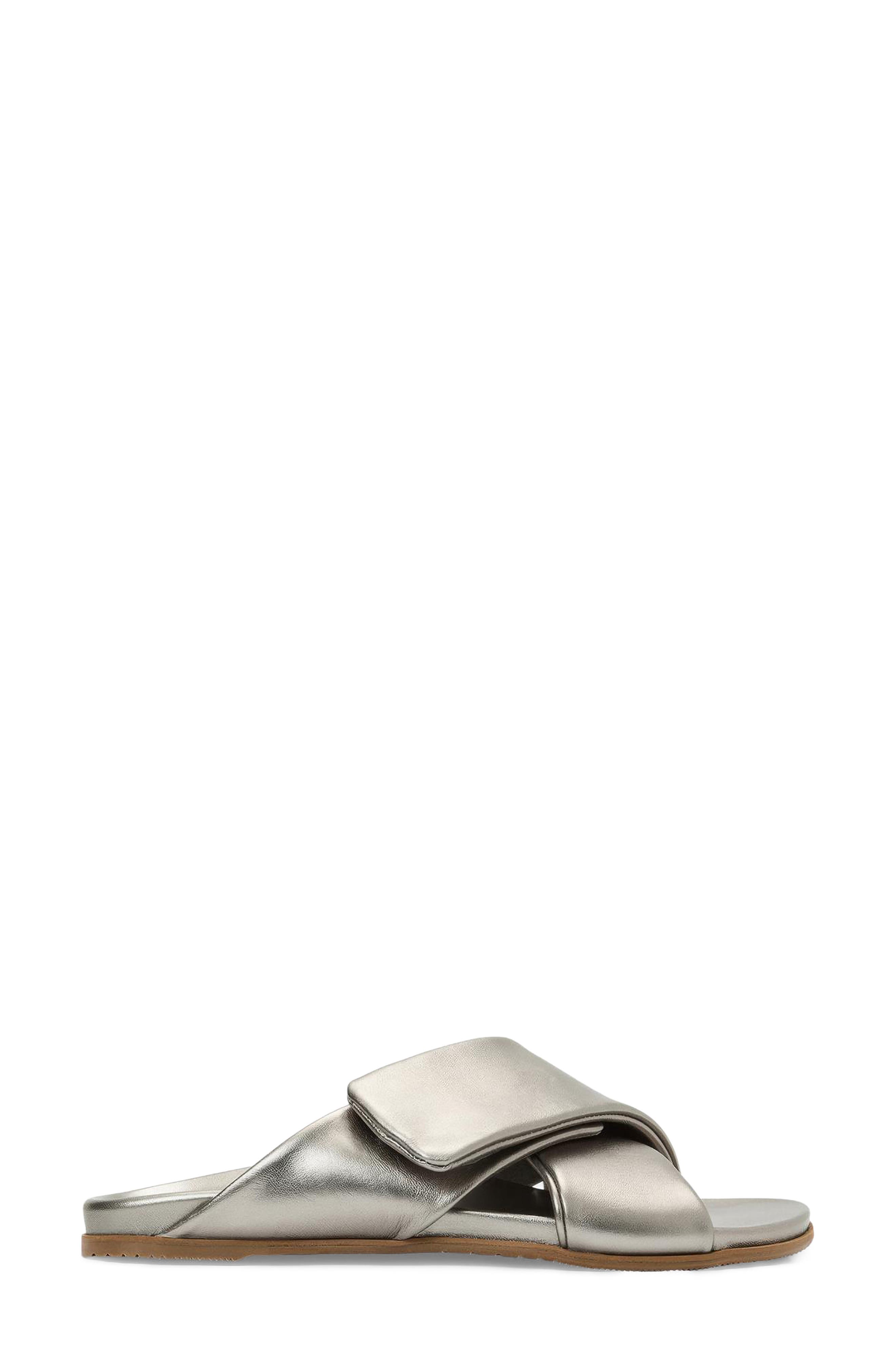 Cabra Slide Sandal, Alternate, color, GUNMETAL NAPPA