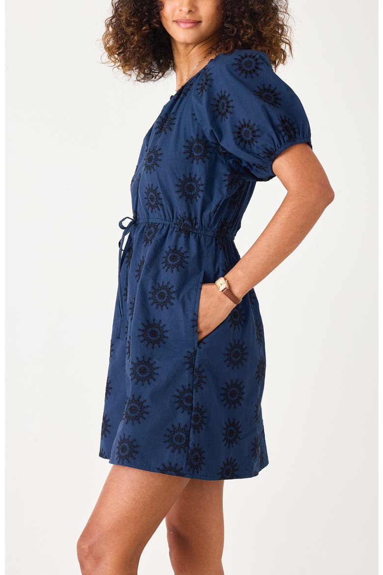 Hedy Short Eyelet Dress, Alternate, color, Deep Indigo/Black