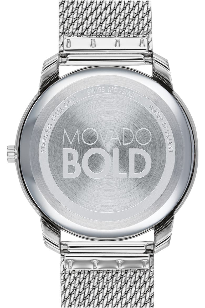 Bold Mesh Bracelet Watch, 42mm, Alternate, color, SILVER