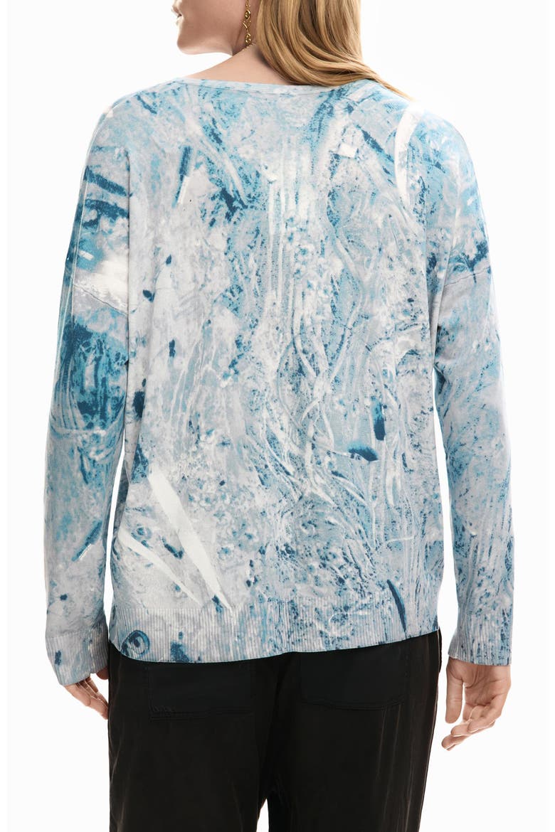Abstract Print Sweater, Alternate, color, BLUE