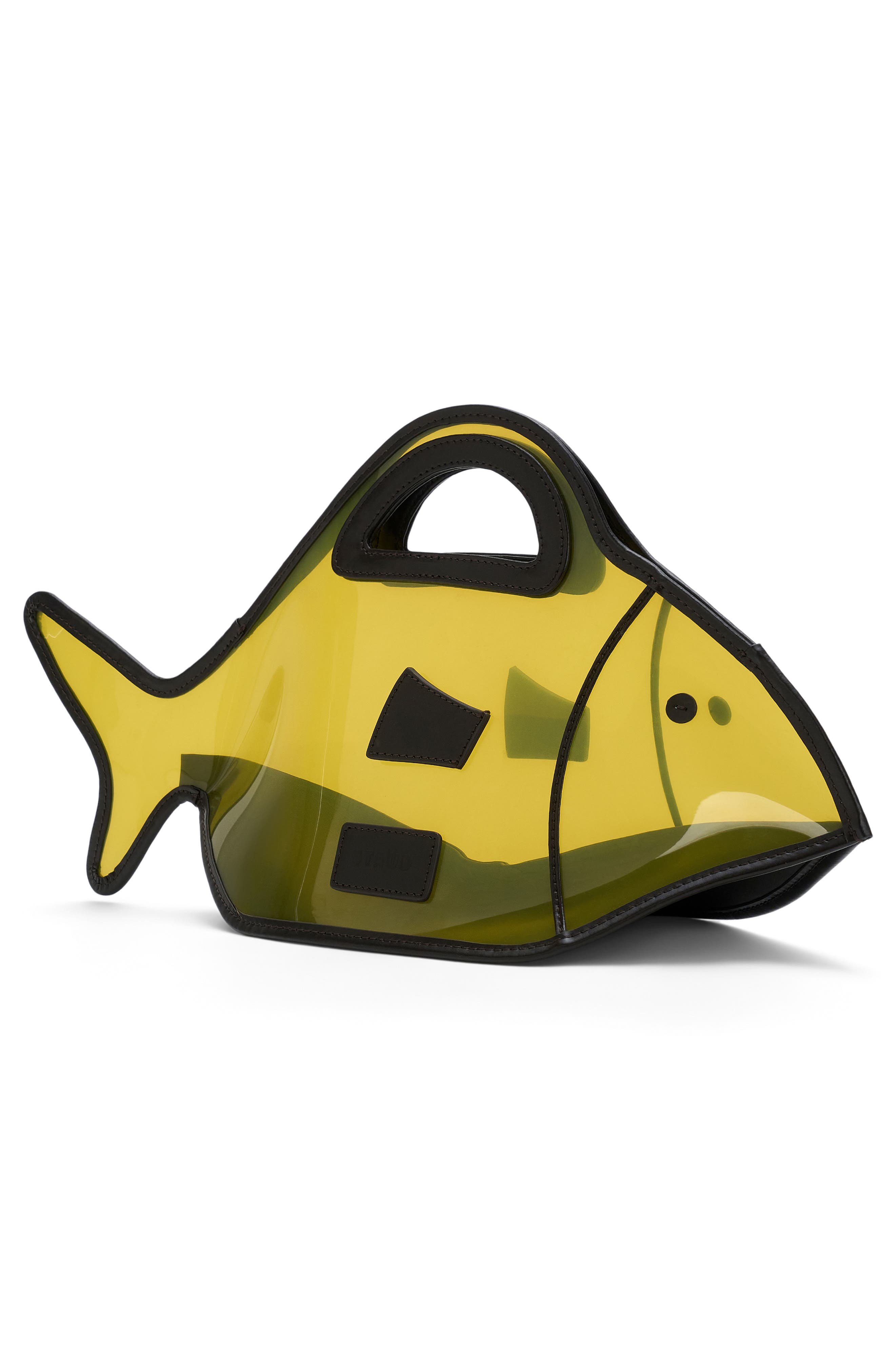 STAUD Cleo Clear Fish Tote, Alternate, color, Citron