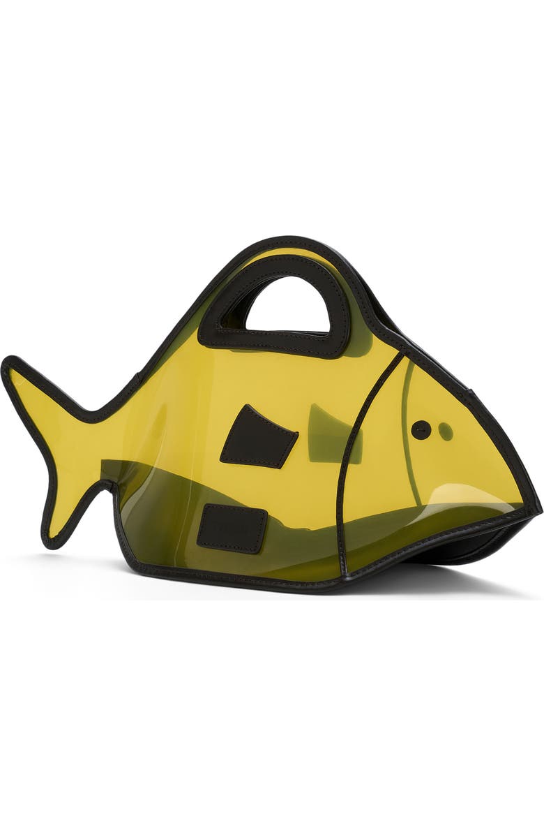 STAUD Cleo Clear Fish Tote, Alternate, color, Citron