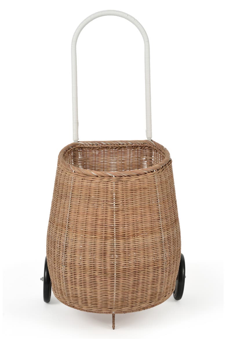 Olli Ella Original LuggyBasketカゴカートバスケット Luggy Natural Rattan Wheeled Basket | Nordstrom