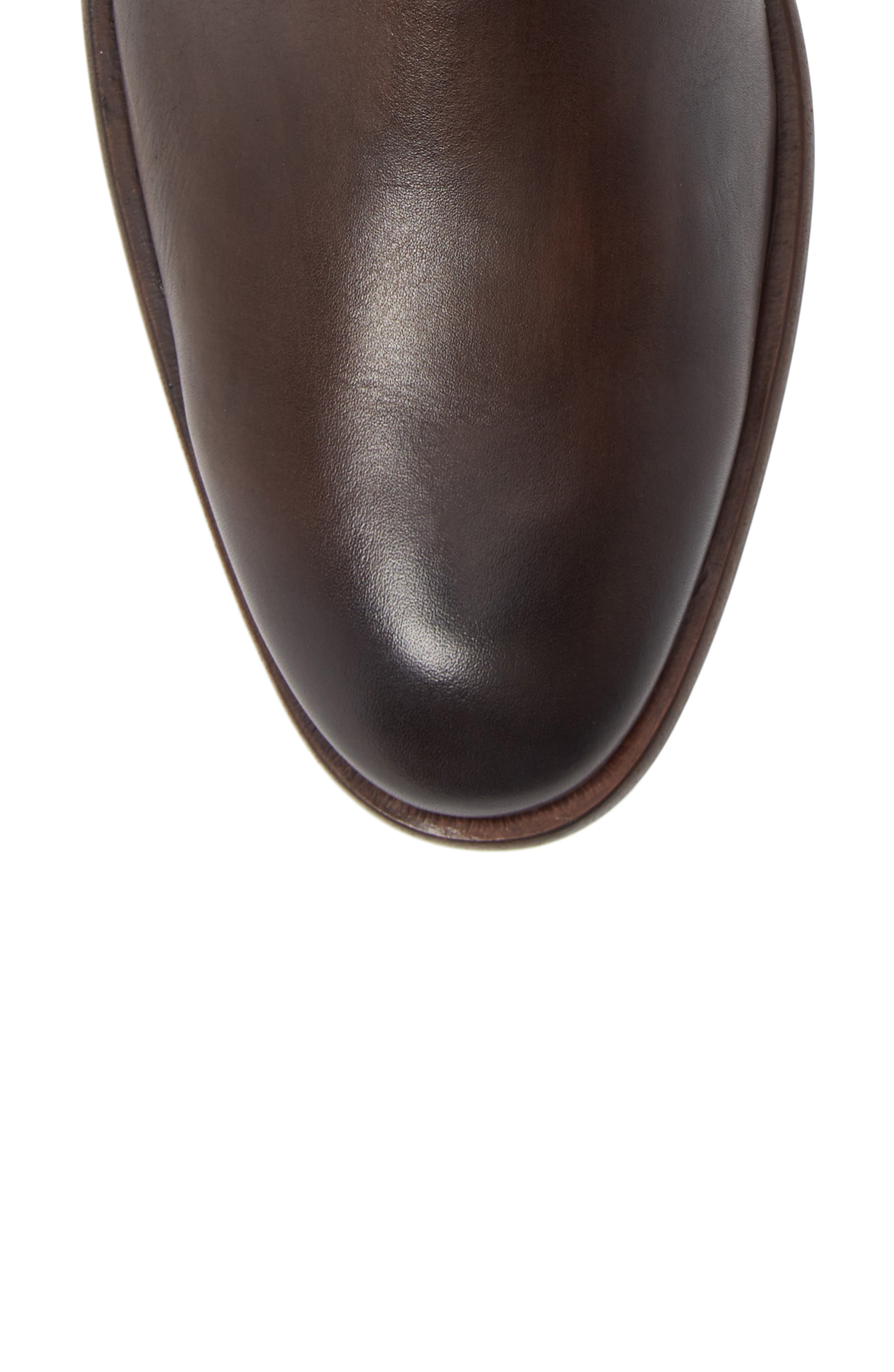 NYC Back Zip Boot, Alternate, color, WOOD BROWN LEATHER