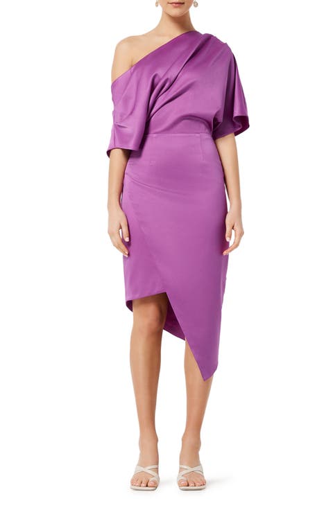 Carson One-Shoulder Satin Dress