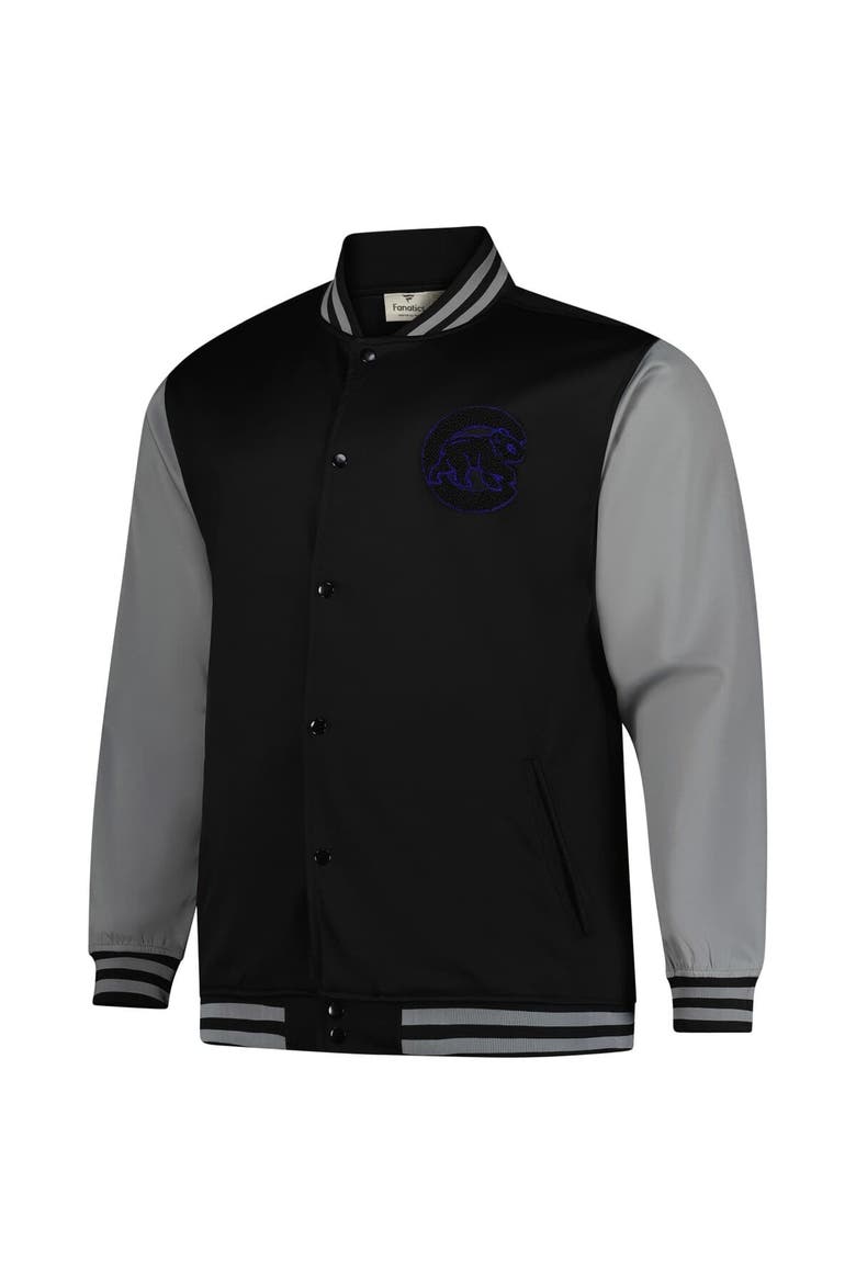 Men's Profile  Black/Gray Chicago Cubs Full-Snap Varsity Jacket, Alternate, color, Black