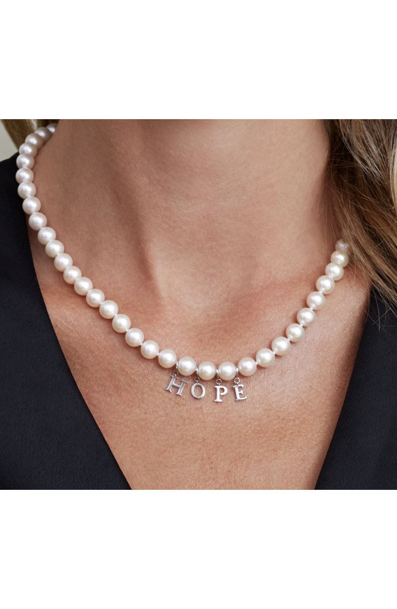 The Pearl Source Freshwater Pearl Necklace 7.5-8.5mm AAAA, Alternate, color, White Gold - Gabriella Clasp