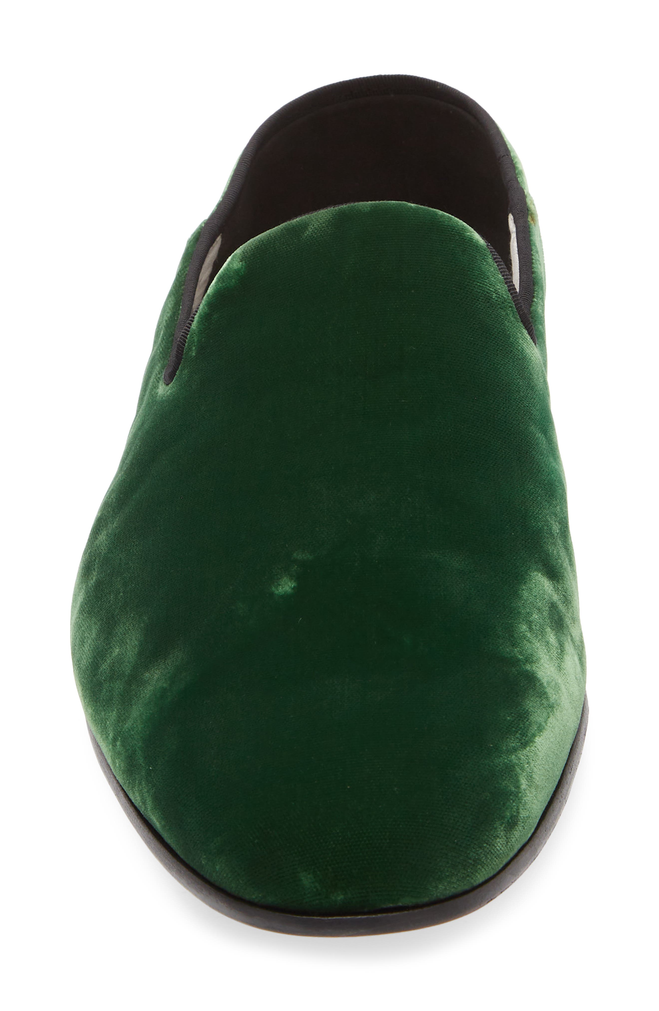 TOM FORD Velvet Smoking Slipper, Alternate, color, Emerald