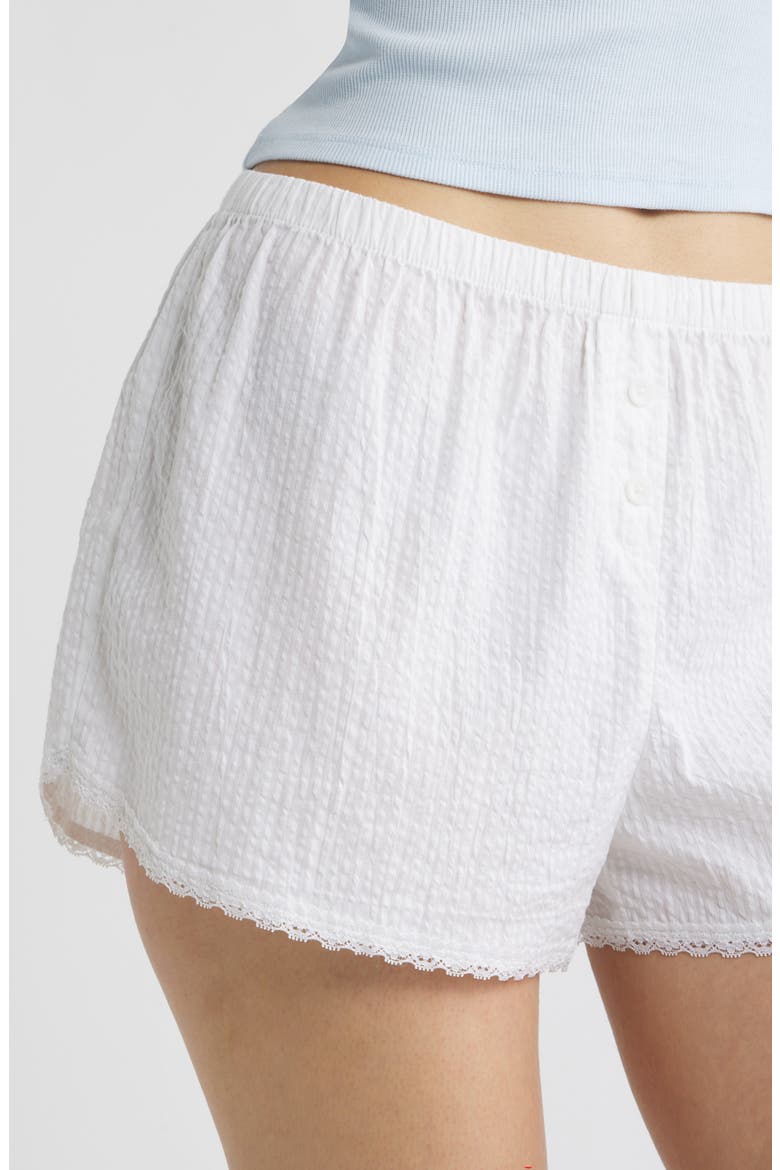 Cotton Seersucker Boxer Shorts, Alternate, color, WHITE