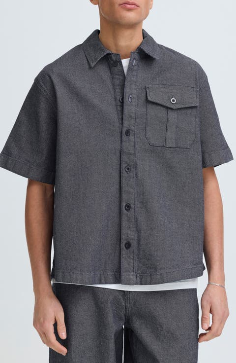 Tanner Short Sleeve Stretch Denim Button-Up Shirt