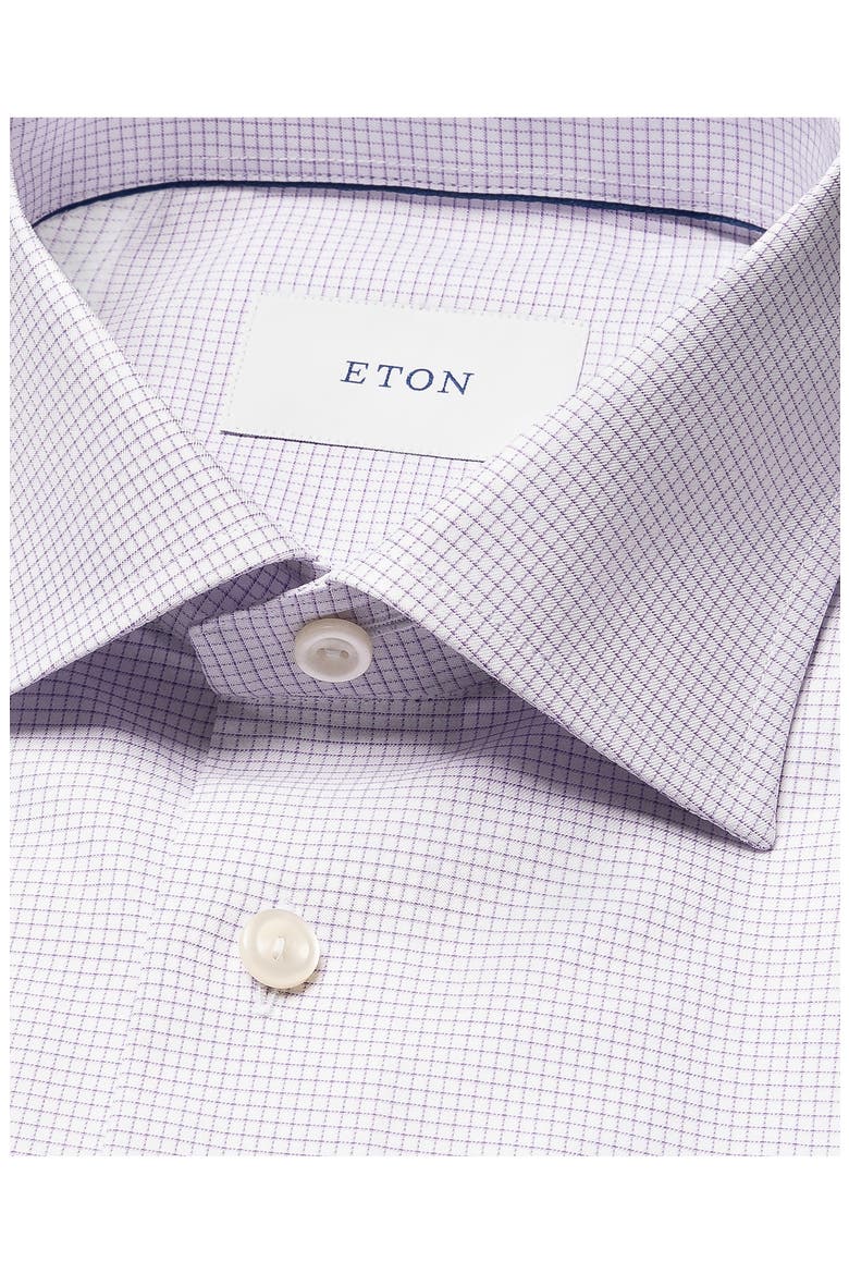 Contemporary Fit Check Cotton Twill Dress Shirt, Alternate, color, LIGHT PURPLE