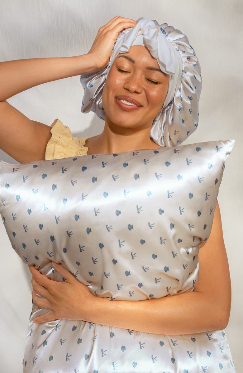 Kitsch Coastal Satin Sleep Bonnet, Alternate, color, Pearlized Cream