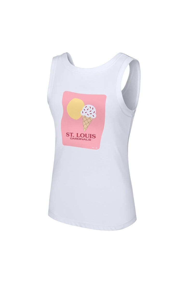 Women's Lusso Style  White St. Louis Cardinals Lindy Tank Top, Alternate, color, White