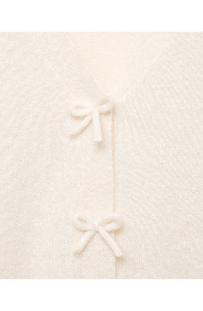 MANGO Lady Bow Cardigan, Alternate, color, Ecru