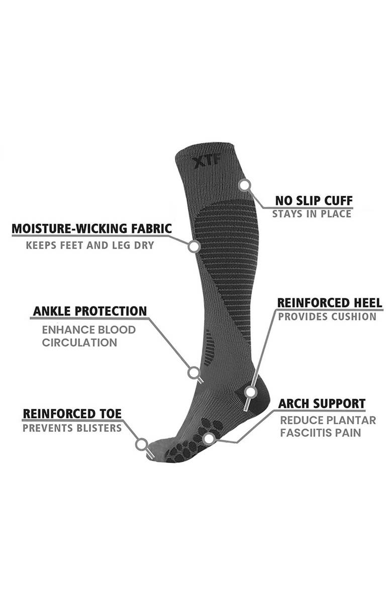 EXTREME FIT Assorted 6-Pack Targeted Compression Socks, Alternate, color, Black Assorted