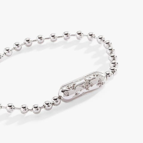 Ball Chain Barrel Closure Bracelet with Butterflies