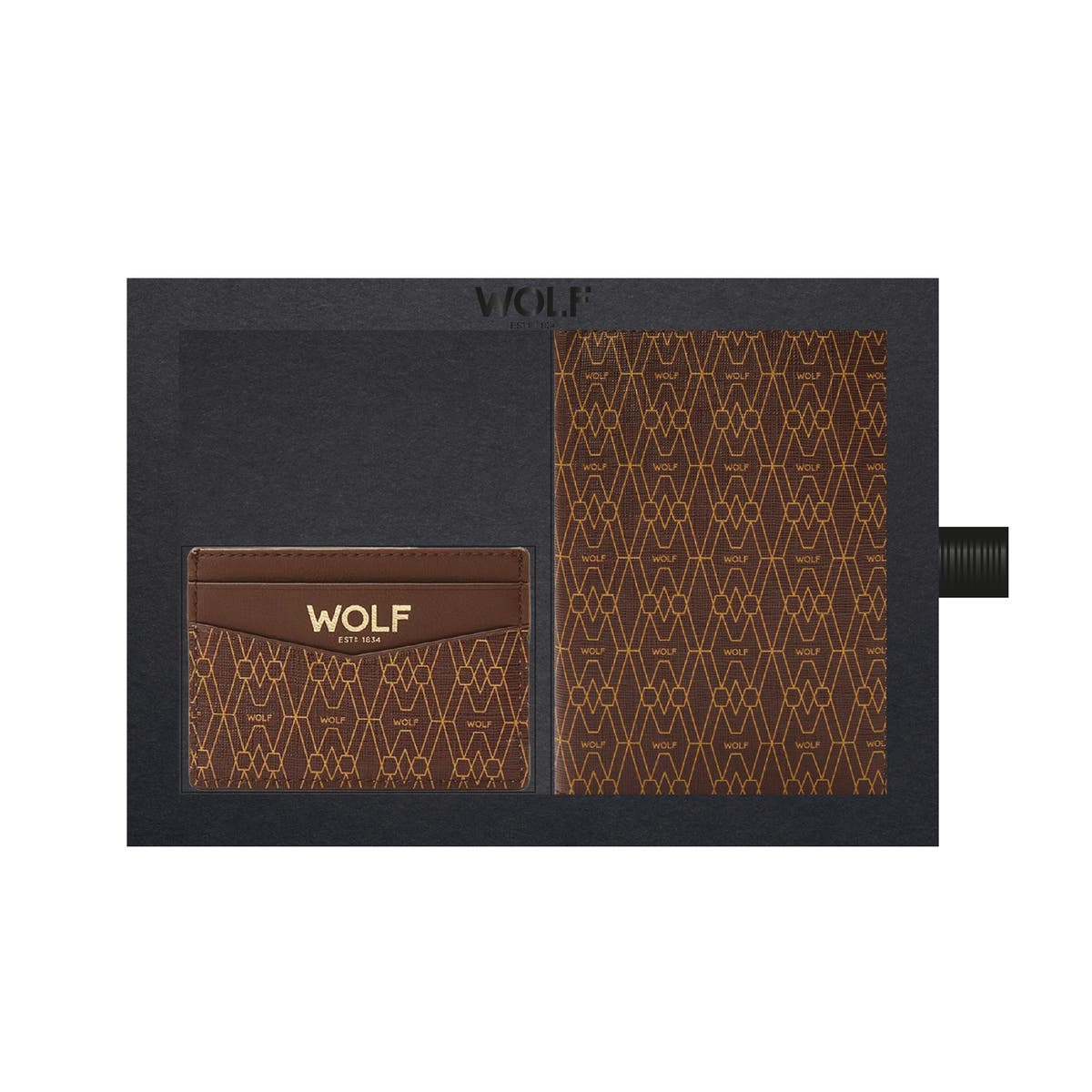 WOLF Signature Passport & Card Case Gift Set, Main, color, Brown