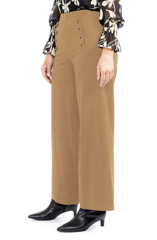 Ellen Tracy Sailor Wide Leg Pull-on Pants In Camel
