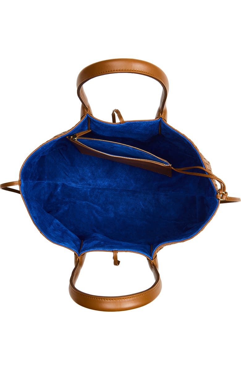 Bottega Veneta Leather & Suede Reversible Tote, Alternate, color, 2591 Amber/ Blue Royal-M B