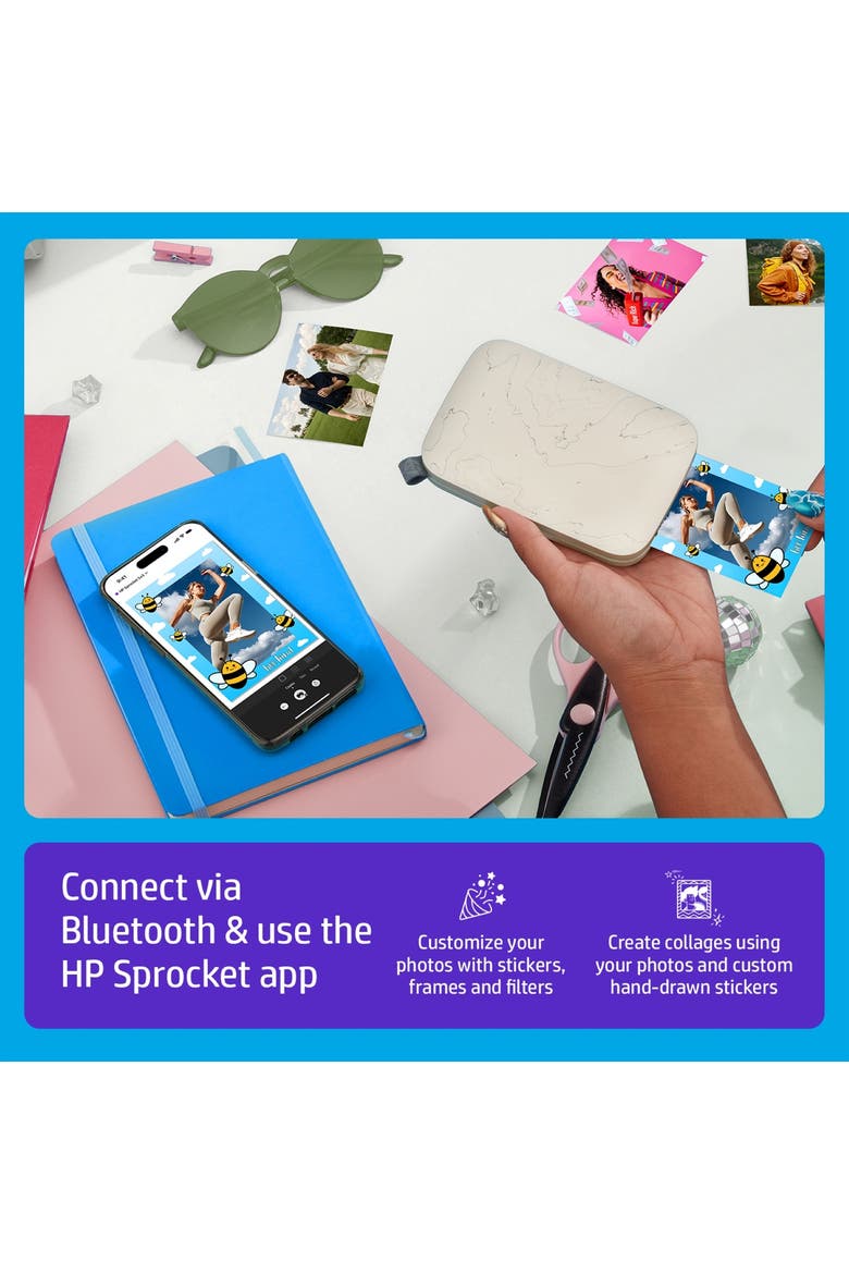 Sprocket Portable Photo Printer, Bluetooth Wireless Instant 2x3 Prints for iOS & Android, Alternate, color, Eclipse