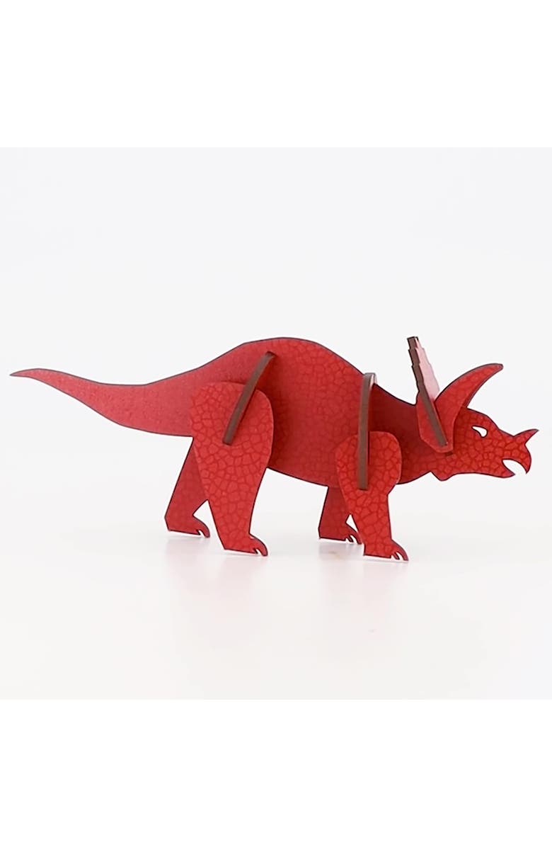 Little & Wood Woodlet Triceratops, 3D Wooden Kit Set, Ages 6+, Alternate, color, Multicolored
