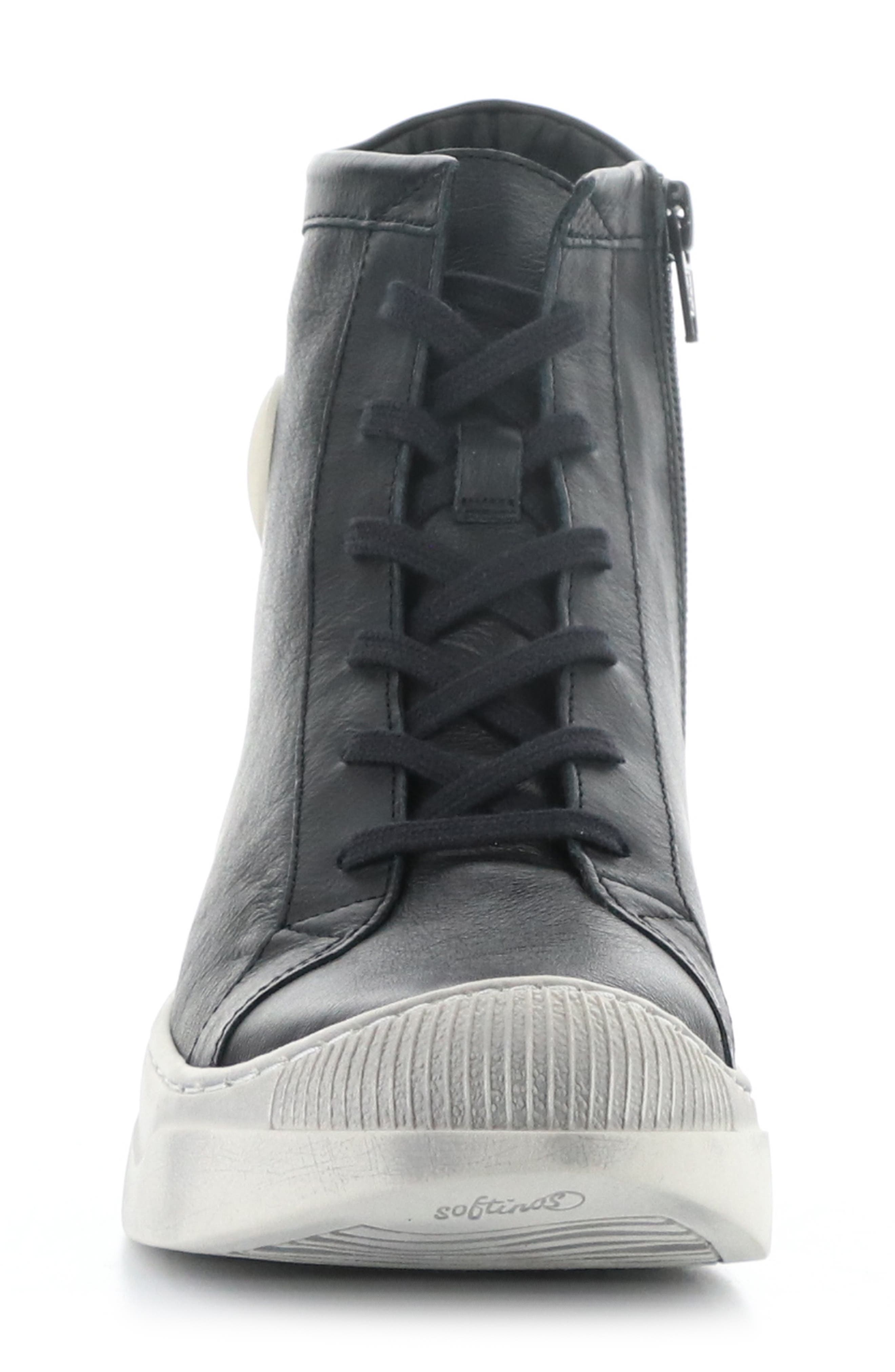 Softinos by Fly London Appe Lace-Up High Top Sneaker, Alternate, color, Black Smooth Leatherther