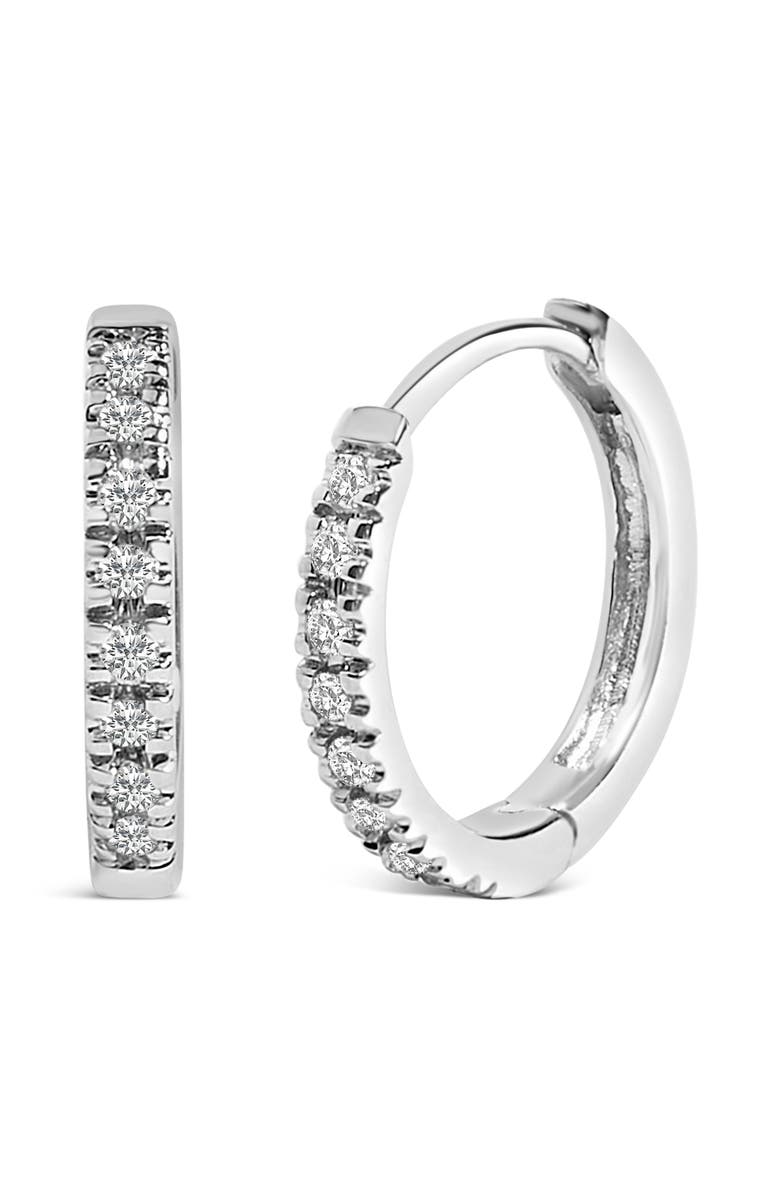 Haus of Brilliance 14K Gold 1/5 CTW Diamond Huggie Hoop Earrings, Main, color, White