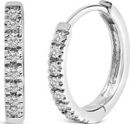 Haus of Brilliance 14K Gold 1/5 CTW Diamond Huggie Hoop Earrings