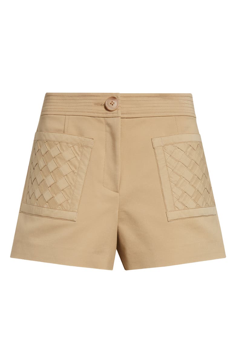 Ramy Brook Tamika Woven Patch Pocket Cotton Blend Shorts, Alternate, color, Burlap