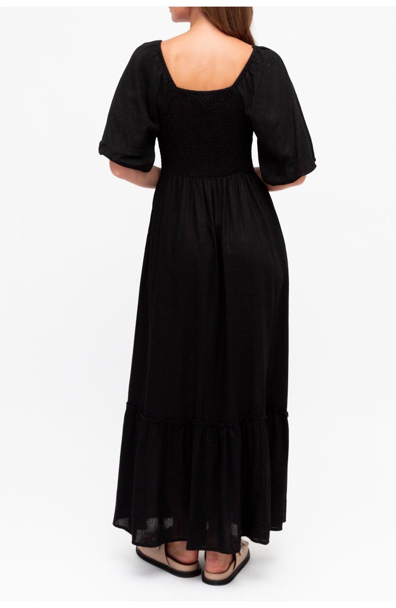 Label of Love Puff Sleeve V Neck Maxi Dress, Alternate, color, Black