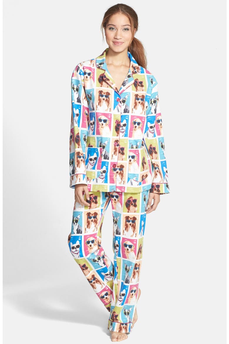 'Fall into Flannel' Pajamas, Main, color, MULTI/ DOGS