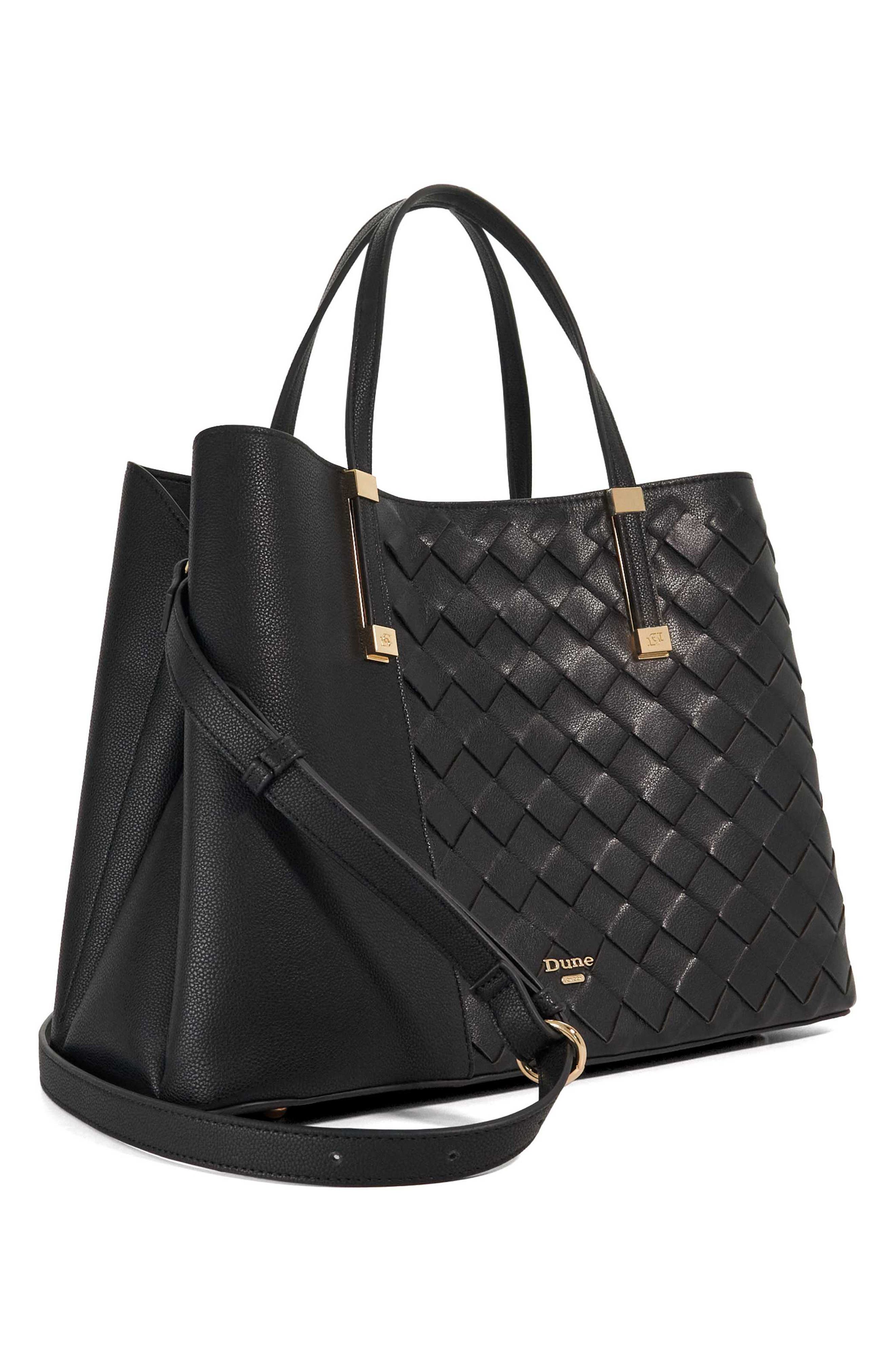 Dune London Dorry Leather Tote, Alternate, color, Black