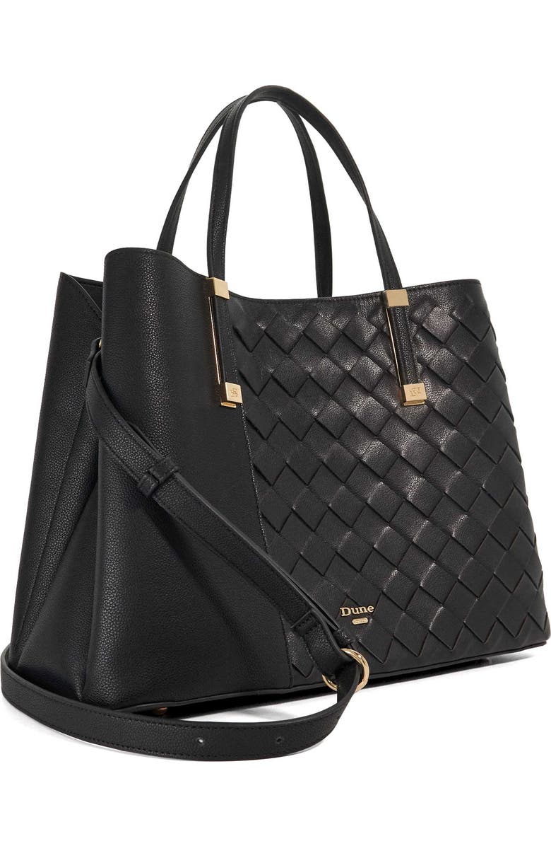 Dune London Dorry Leather Tote, Alternate, color, Black