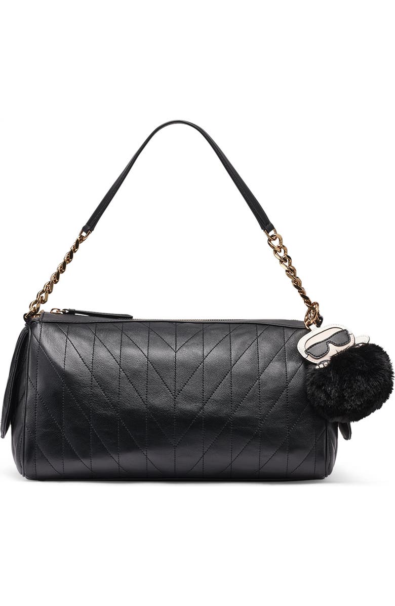 KARL LAGERFELD PARIS Lafayette Satchel, Main, color, Black/Gold