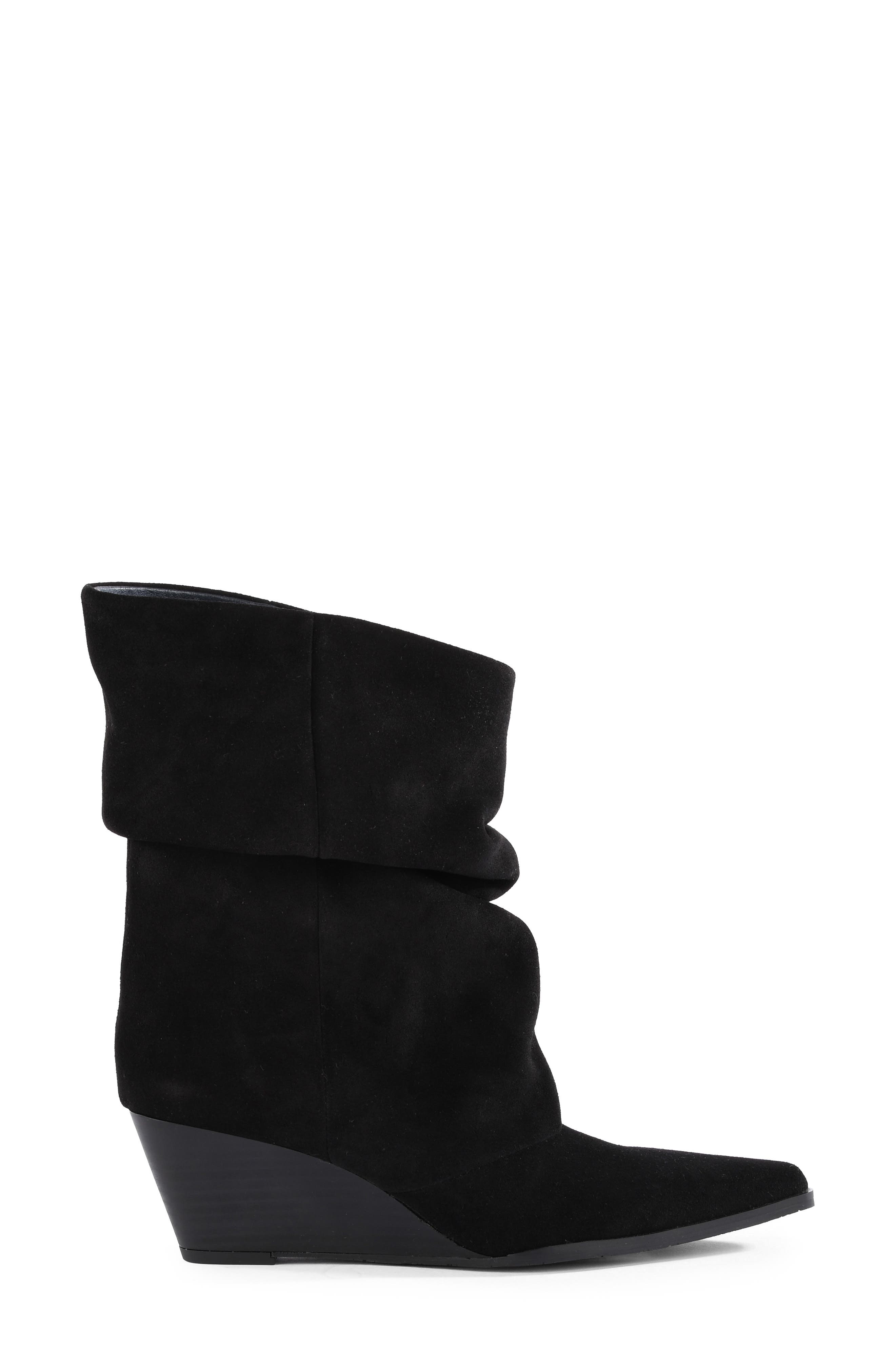 The Getty Slouch Wedge Bootie, Alternate, color, BLACK