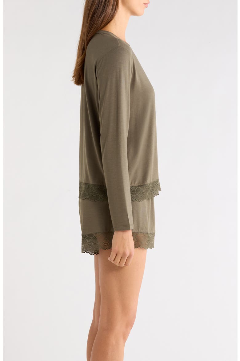 Moonlight Eco Lace Short Pajamas, Alternate, color, OLIVE SARMA