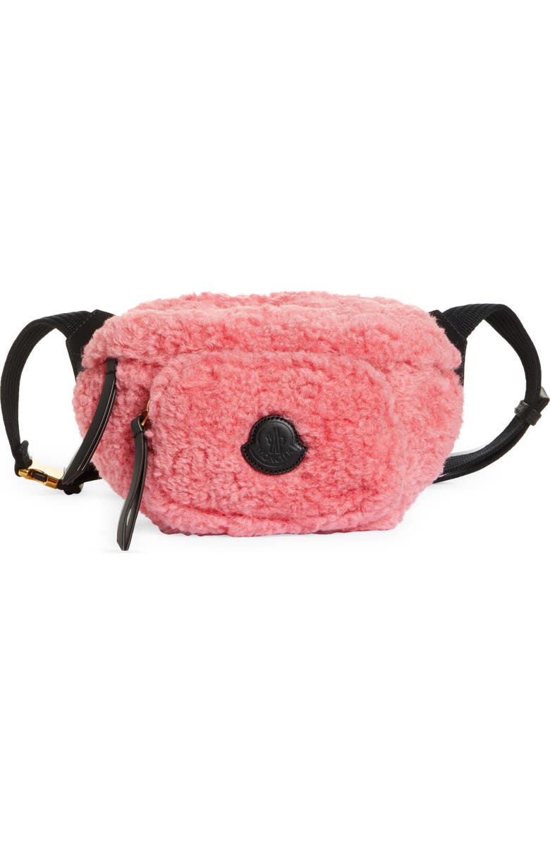 Moncler Felicie Faux Shearling Belt Bag, Main, color,