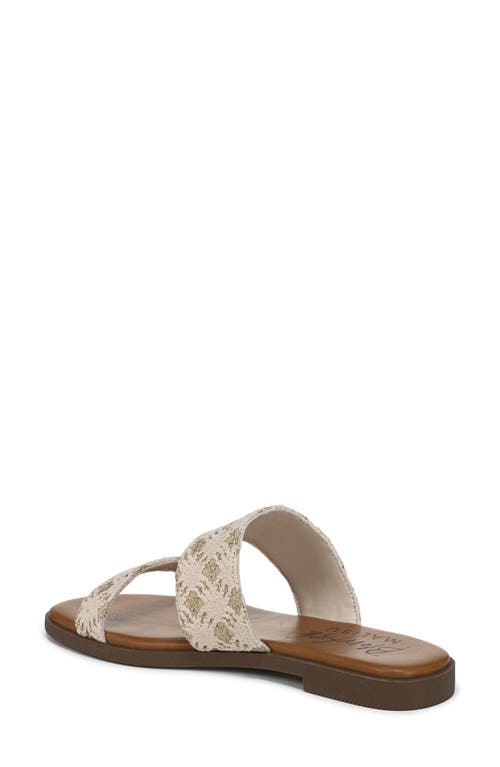 Blowfish Malibu Curtis 2 Woven Slide Sandal In Natural/gold Crochet Fabric