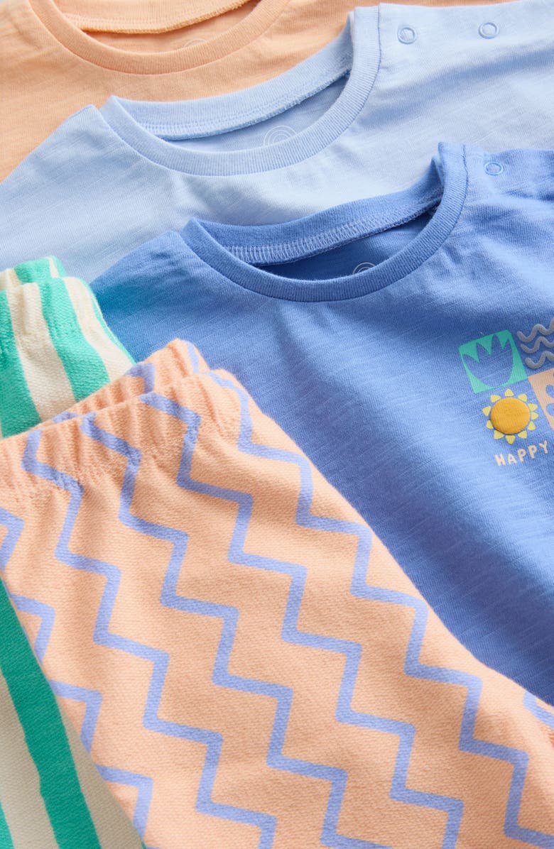 NEXT Cotton T-Shirts & Shorts Assorted 6-Pack, Alternate, color, Blue