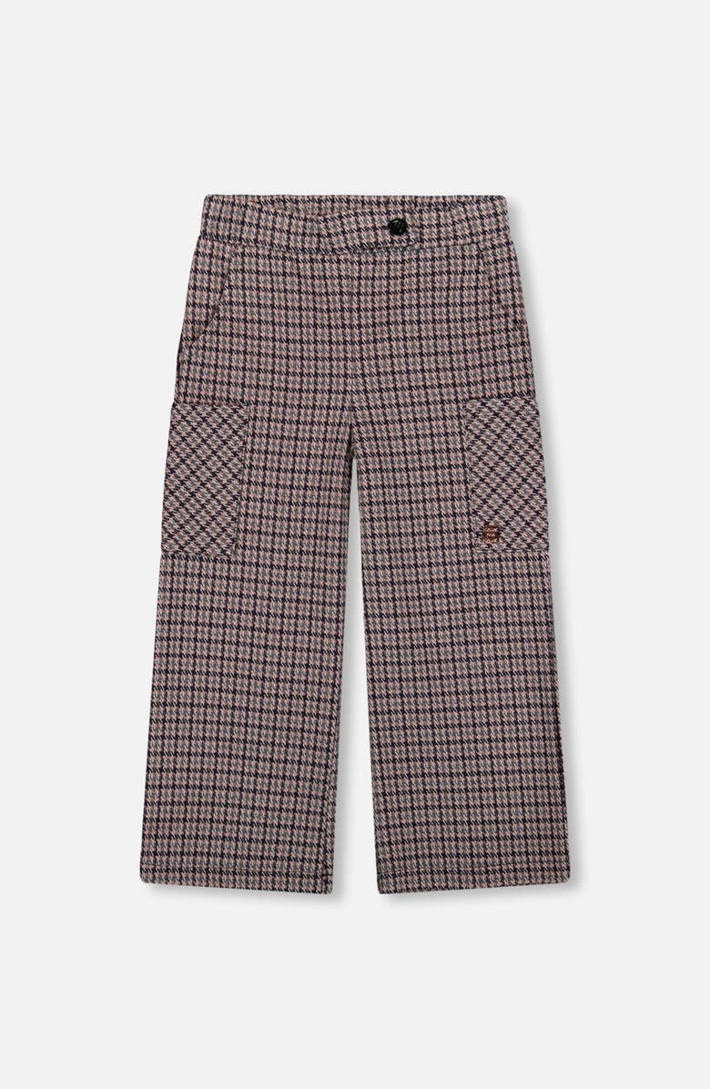 Deux par Deux Jacquard Knit Flare Pants with Houndstooth, Main, color, Black And Houndstooth