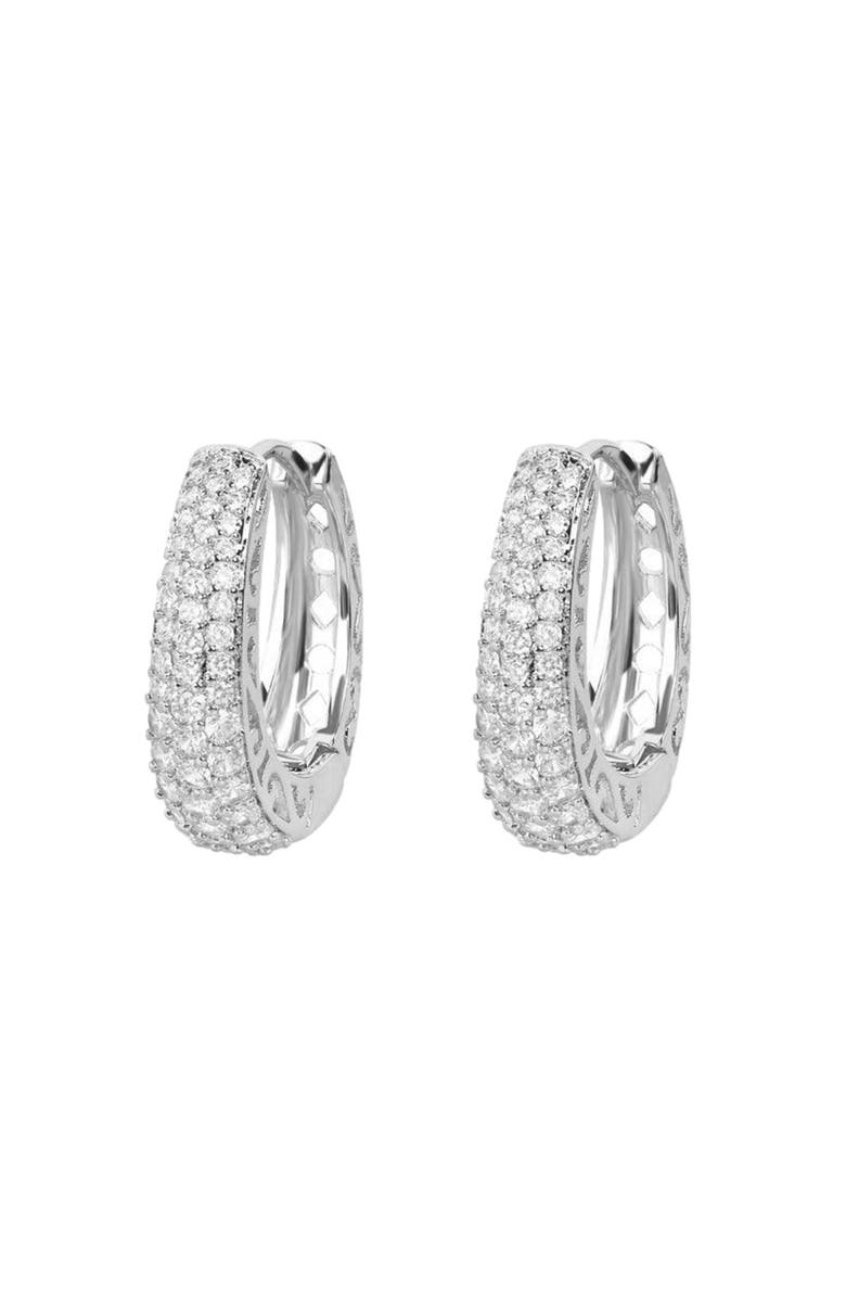 DLORIA Hoop Earrings with Cubic Zirconia, Main, color, 