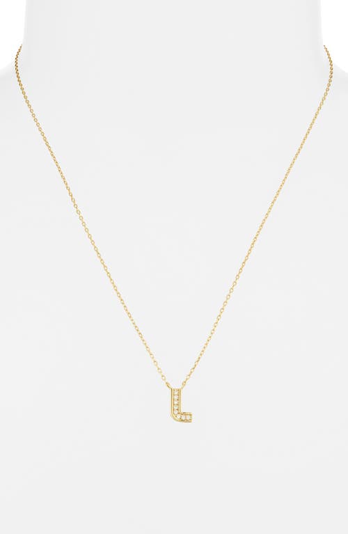 Argento Vivo Sterling Silver Cubic Zirconia Initial Pendant Necklace In Gold