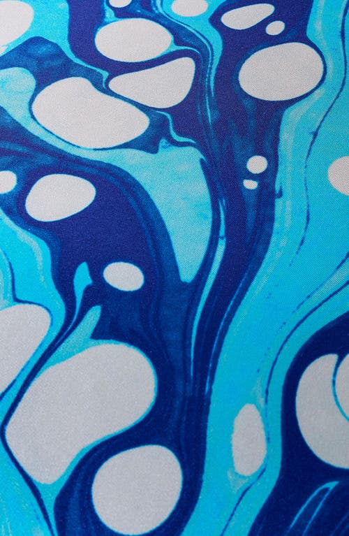 Jonathan Adler Marbleized Silk Pillow In Blue