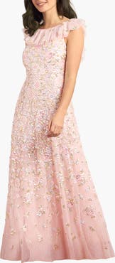 Needle & Thread Peony Bouquet Sequin Ankle Gown