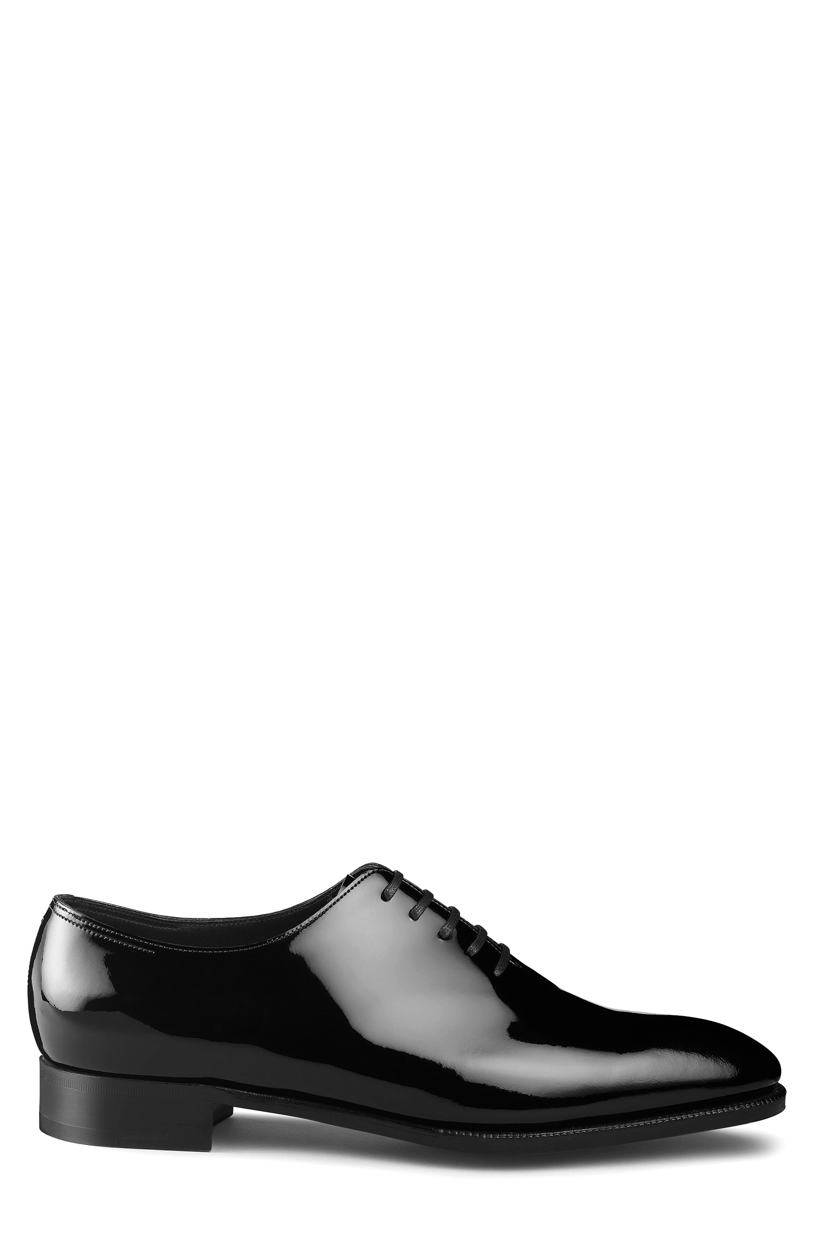 John Lobb Marldon Patent Leather Oxford, Alternate, color, 1R - Black