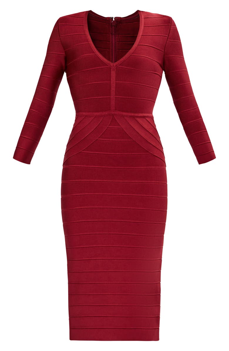 Herve Leger The Athena Dress, Alternate, color, Cabernet