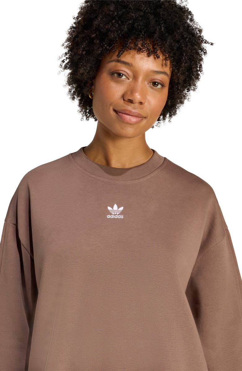 adidas Originals Essentials Oversize Crewneck Sweatshirt, Alternate, color, Earth Strata